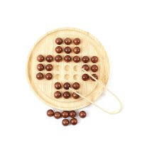 Wooden Bead Solitaire Chess Game